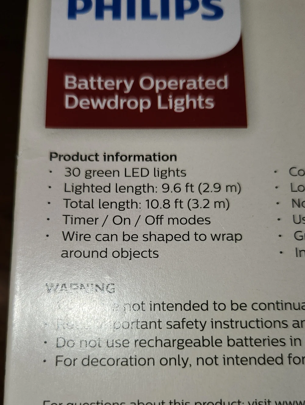 Phillips Battery Operated Light Set